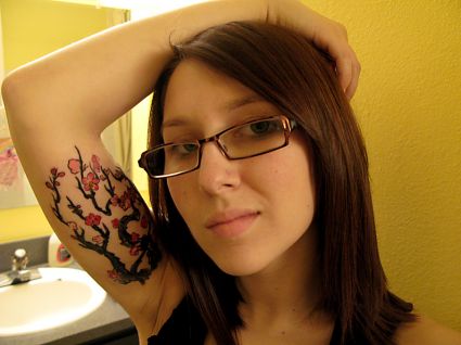 Cherry Blossom Tattoo Under Arm